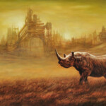 Brin Levinson, "New Empire", oil on birch panel, 41 x 25 inches, $3,000