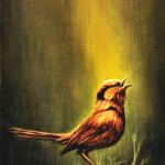 Brin Levinson, “Songbird", oil on birch panel, 12 x 17 inches, $700