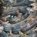 Adam Oehlers, “Maelstrom”, shadowbox, 8 layers of illustration, 9.25 x 6.3 inches, $1,300