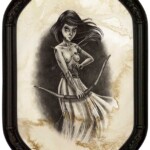 Shannon Bonatakis, “Warrior”, graphite on tea-toned Bristol board, 9 x 13 inches, 10 x 14 inches framed, $600 (framed)