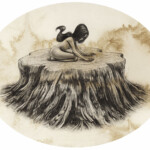 Shannon Bonatakis, “Our Story”, graphite on tea-toned Bristol board, 8 x 10 inches, 13.75 x 15.75 inches framed, $500