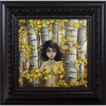 Shannon Bonatakis, “Listen”, acrylic on canvas, 16 x 16 inches, 24.5 x 24.5 inches framed, $2500 (framed)