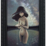 Shannon Bonatakis, “Speck of Dust”, acrylic on canvas, 12 x 19 inches, 16 x 23 inches framed, $1800 (Framed)