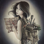 Shannon Bonatakis, “The Seeker”, acrylic on canvas, 8 x 10 inches, 13.75 x 15.75 inches, $1100