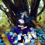 Kindra Nikole, “Queen Mother of the West”, fine-art archival photo on wood board, resin glazed, 14 x 14 inches, $500 | Queen Mother of the West (Xiwangmu)