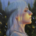 Kari-Lise Alexander, “Ode to Eleanor”, oil on panel, 10 x 8 inches, $900 | Eleanor Fortescue-Brickdale