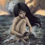 Shannon Bonatakis, “Rebuild”, acrylic on canvas, 16 x 20 inches, 20.5 x 24.5 inches framed, $2800