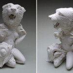 Crystal Morey, “Venus on the Waves: In the Spirit of Madame de Pompadour”, hand sculpted porcelain, 10.25 x 7.5 x 6 inches, $2000 |“Venus” from a Boucher painting, in the spirit of Madame de Pompadour