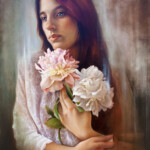 Erica Calardo, “Peace of the Roses (Elizabeth of York)”, oil on linen, 27.5 x 19.6 inches, $2,600 | Elizabeth of York