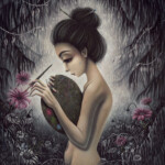 Shannon Bonatakis, “Keep Magic Alive”, acrylic on canvas, 16 x 20 inches (artwork size), 23 x 27 inches framed, $3000