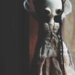 Mahlimae, “Erzsebet Bathory I Crucible of Souls”, stone clay, glass, Icelandic wool, Australian merino wool, hand dyed textiles, Trichosurus Vulpecula tooth, moos, Billardiera longiflore vine, 8.26 inches, $530 | Countess Elizabeth Bathory