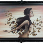 Shannon Bonatakis, “Migrate”, acrylic on canvas, 18 x 28 inches, 22.5 x 32.5 inches framed, $4000 (Framed)