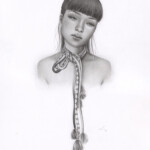 Sasha Ira, “Intertwine”, graphite and acrylic on paper, 9.5 x 13.5 inches, $900