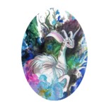 Redd Walitzki, "Quick and Bright”, Watercolor and sea salt, 5 x 7 inches, 8 x 10 inches framed, $275