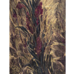 Rebecca Yanovskaya, "Abstraction 1”, 23k Gold Leaf, Acrylic, Ballpoint Pen on 1.5 inch Cradled Board, 3 x 5 inches, $250