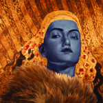 Rebecca Yanovskaya, “Crownless”, 23k Gold Leaf, Acrylic, Ballpoint Pen, 12 x 12 inches, 20 x 20 inches framed, $1650