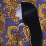 Rebecca Yanovskaya, “Divide”, 23k Gold Leaf, Acrylic, Ballpoint Pen, 5 x 7 inches, 7 x 9 inches framed, $650