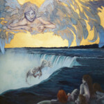 Rebecca Yanovskaya, “Spectacle”, 23k Gold Leaf, Acrylic, Ballpoint Pen, 8 x 10 inches, $850