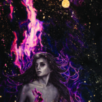 Rebecca Yanovskaya, "Star Field”, 23k Gold Leaf, Acrylic, Ballpoint Pen, 5 x 7 inches, 7 x 9 inches framed, $650