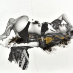 Sasha Ira, “Reverie”, Mixed media on paper mounted on panel, 16 x 12 inches, $1000