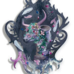 Redd Walitzki, “The Monster they imagined you to be”, Oils over Mixed Media on Lasercut Acrylic Panel, 13 x 19 inches, $1,100