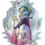 Redd Walitzki, “Veiled in Springtime”, Oils over Mixed Media on Lasercut Acrylic Panel, 16 x 23 inches, $1500
