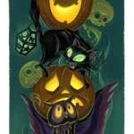 Stephanie Buscema, "Creep Stack (Halloween pumpkin stack)”, gouache on Arches watercolor paper
16 x 6 1/8 inches, $2500