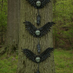 Scott Radke, “Moon Phoenix”, resin, magic sculpt, wire, burlap, acrylic paint, 26 W x 29 H inches, $625 (one available)