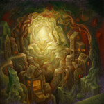 Chris Mars, "Day for Night", oil on panel, 8 x 8 inches, $3,000