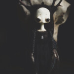 Mahlimae, "Echo II - Nepthys”, stone clay, hand blown glass, Icelandic wool, Blackthorn thorns, sting ray leather, herkimer diamond, feathers, Australian merino wool, Thylogale billardierii tooth, hemp twine, 9.45 inches (to tip of thorns), $620