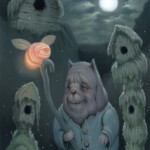 Matt Dangler, “Goober’s Glow Bug”, oil on board, 6 x 9 inches, $1000