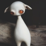 Mahlimae, "Isis Familiar I”, stone clay, baltic amber, 4.13 in, $300