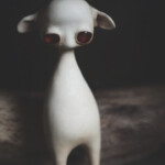 Mahlimae, "Isis Familiar II”, stone clay, baltic amber, 4.13 in, $300