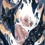 kelogsloops, "Overflow”, watercolour, ink, gouache, pencil and 21K gold leaf on Arches, 10 x 14 inches artwork size, 12 x 16 inches paper size, $1100