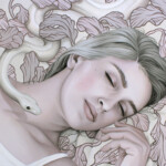 Sarah Joncas, “Background Noise”, oil and acrylic on panel, 11 x 14 inches $1300