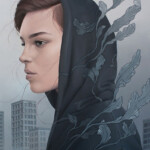 Sarah Joncas, “Binary”, oil and acrylic on panel, 16 x 20 inches, $1900