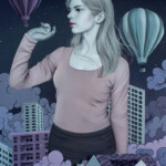 Sarah Joncas, “Endless flight”, oil and acrylic on panel, 20 x 30 inches, $2400