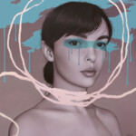 Sarah Joncas, “Paint Bubble”, oil and acrylic on panel, 16 x 16 inches, $1600