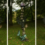 Scott Radke, “Serotonin”, Magic sculpt, wood, wire, foil, burlap, acrylic paint, 7 H x 31 W x 17 D inches(at the longest points), $8000