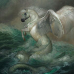 Annie Stegg Gerard, "Hippokampoi", oil, 14 x 11 inches, $4200
