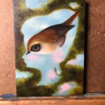 Jennybird Alcantara, "Her Guise is that of the Air", oil on wood, 7 x 5 inches, $2,500