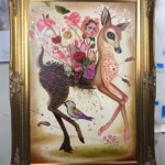 Jennybird Alcantara, "Flurry of the Innocents", oil on wood, 36 x 24 inches, 43.5 x 31.5 inches framed, $25,000 (framed)
