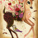 Jennybird Alcantara, "Flurry of the Innocents", oil on wood, 36 x 24 inches, 43.5 x 31.5 inches framed, $25,000