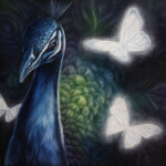 Danielle Trudeau, “A Light in My Darkness”, oil on wood, 8 x8 x 1inches, $600