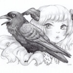 Camilla d’Errico, “Nevermore”, graphite on paper, 5 x 7 incase, $215