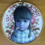 Sean Mahan, “Hide and Seek”, acrylic on fabric and wood, 8 x 8 inches, $350