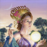 Richard Hescox, “Sunrise”, oil on panel, 8 x 8 inches, $800