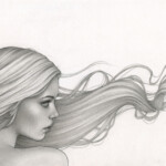 Amy Minchew, “Vengeance”, graphite and chalk on white Stonehenge paper, 7 x 10 inches, $250