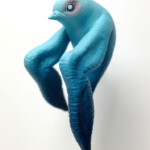 Erika Sanada, “Blue”, ceramic, cold finish, 3.7 x 2 x 3 inches, $300