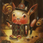Jesús Aguado, “No2”, Acrylic on wooden panel with gesso, 5.9 x 5.7 inches, $300